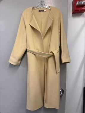 Mint velvet butter yellow Belted Wool Trench Coat